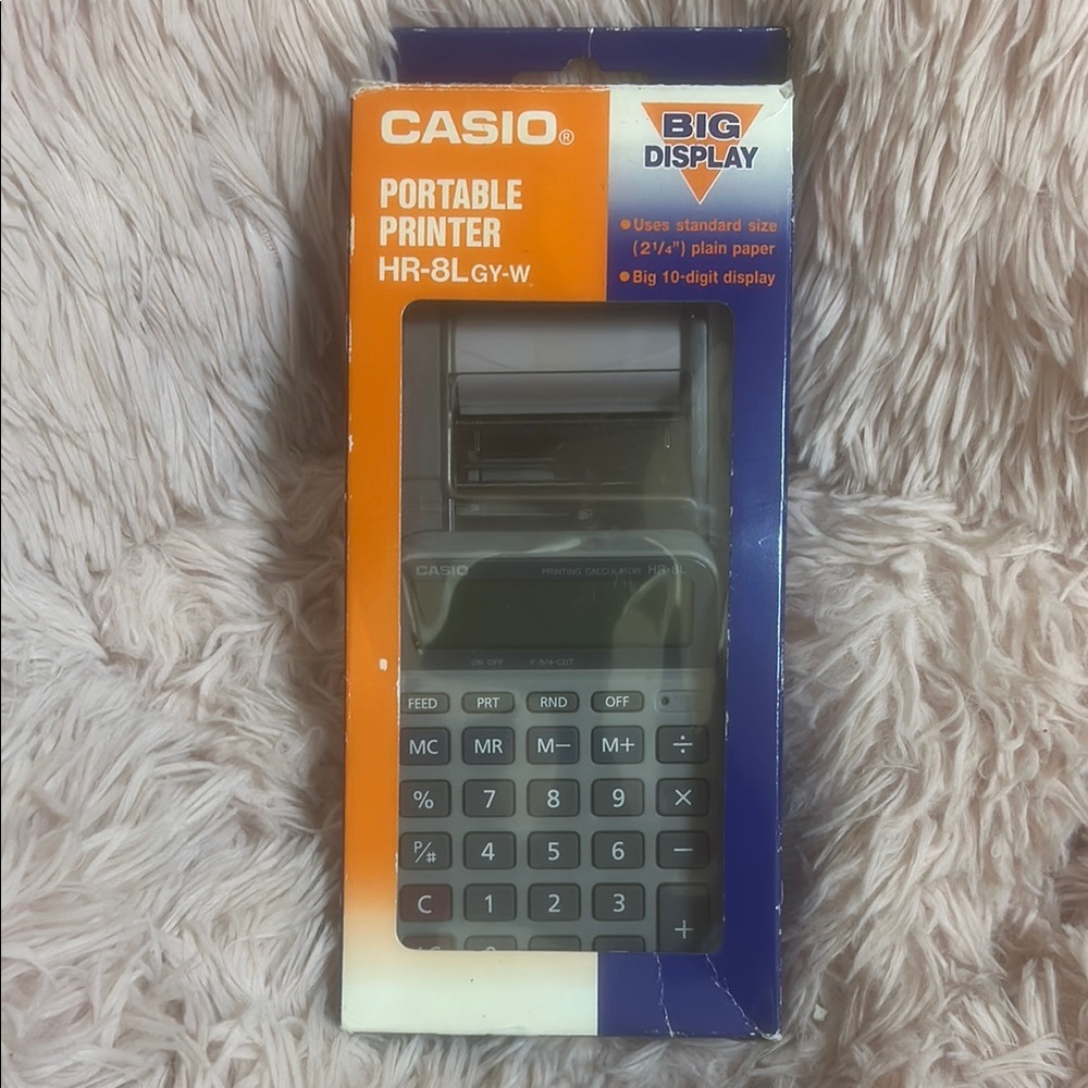Casio Orange and Blue Portable Printer Calculator